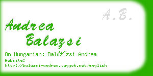 andrea balazsi business card